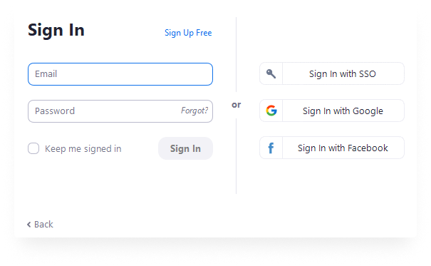 Sign to OMC's Zoom meeting capture